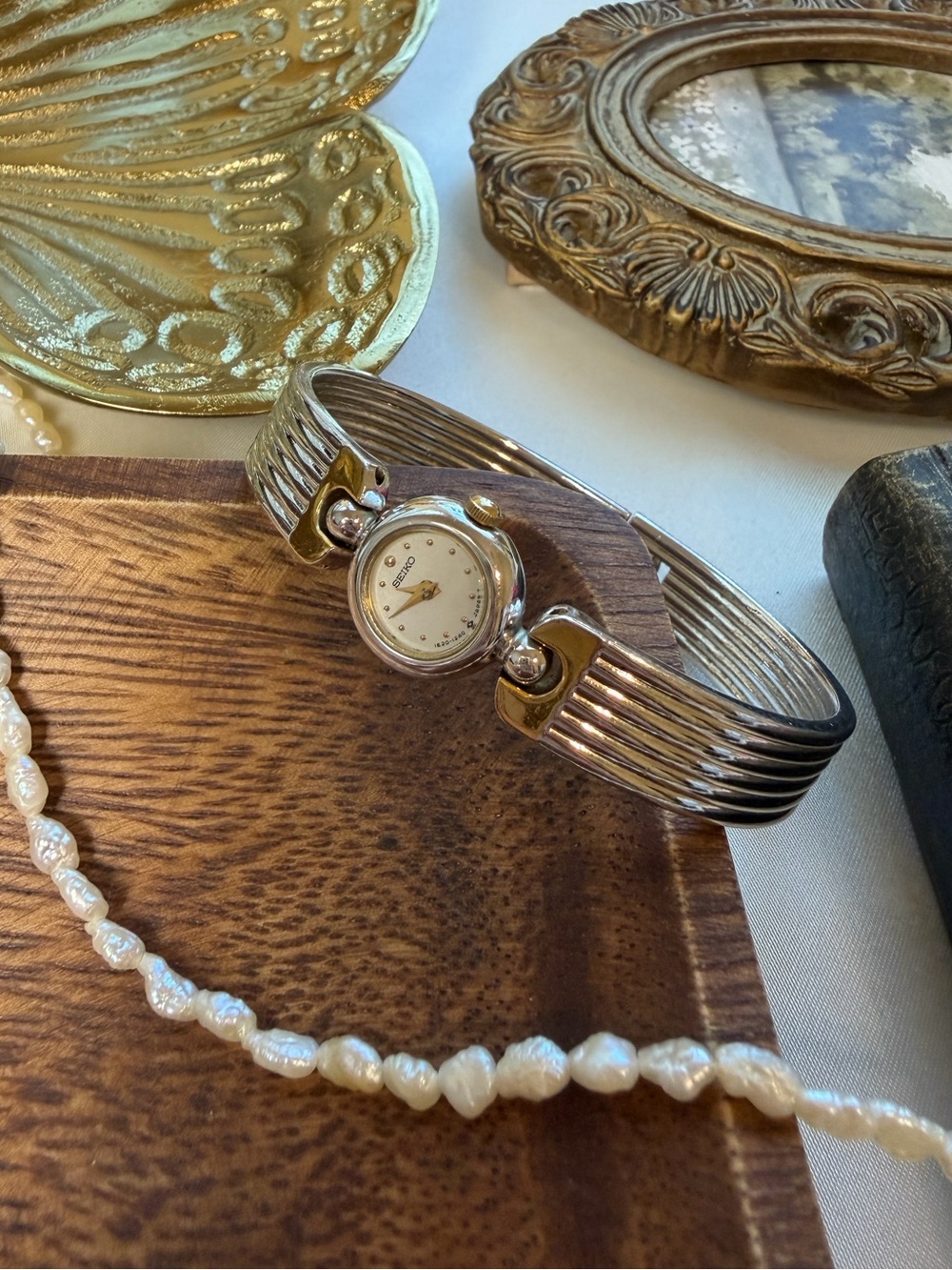 Seiko Silver and Gold Mini Bracelet Watch